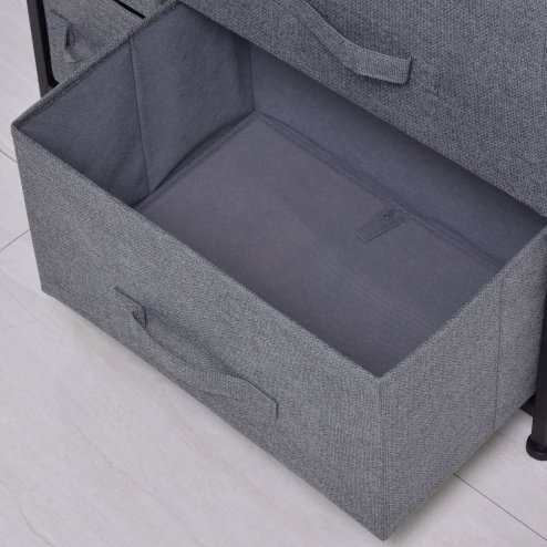 HOMCOM Chest of Drawers with 7 Drawers, Fabric Drawers with Large Storage Space, Drawers Dresser with Metal Frame, Adjustable Feet for Bedroom Living Room