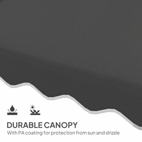 Outsunny 2.5m Cantilever Parasol with Easy Lever, Square Double Top Garden Parasol Umbrella with Ruffles and Cross Base, Overhanging Outdoor Sun Shades, Black