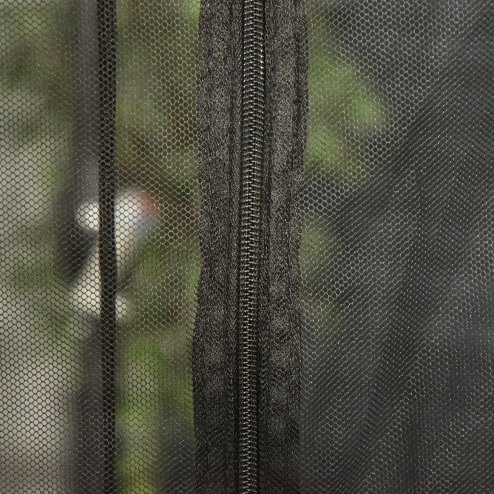 Outsunny Outdoor Garden Umbrella Table Screen, 2.3 m Parasol Bug Mosquito Net Cover with Zipped Door, Patio Mosquito Netting Cover with Water Fillable Tube at Base, Black