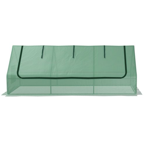Outsunny 240x90x90cm Small Greenhouse, House-Shaped Portable Grow Tunnel Mini Greenhouse with Mesh Windows for Indoor and Outdoor, Green