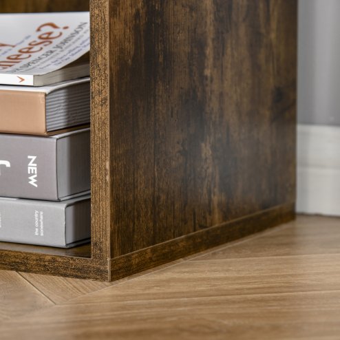 HOMCOM 3 Tier Bookshelf, Modern Cube Bookcase with 6 Open Storage Compartments, Freestanding Display Storage Unit for Living Room, Bedroom, Study