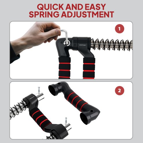 SPORTNOW Chest Expander, Arm Chest Exerciser with 10-50kg Adjustable Spring Resistance, for Home Gym, Office, Travel Workout