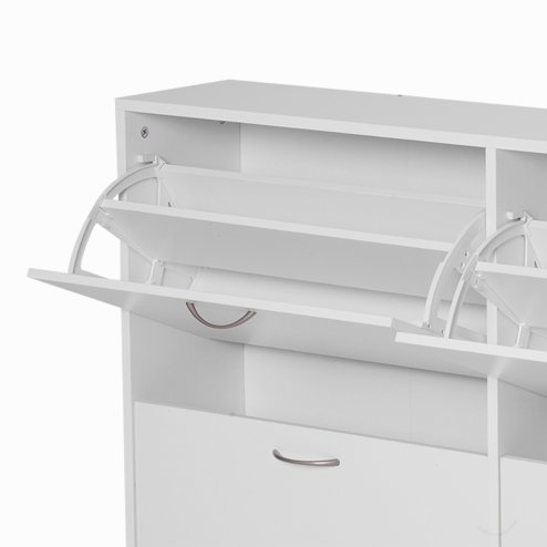 HOMCOM Wooden Modern Design 4 Drawer Shoes Cabinet Pull Down Shelf Storage Organiser