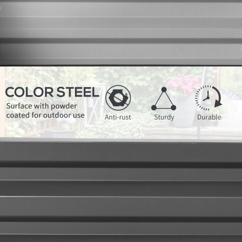 Outsunny 216L Rectangle Raised Garden Bed Box with Weatherized Steel Frame for Vegetables, Flowers and Herbs, 120 x 60 x 30.5cm, Light Grey