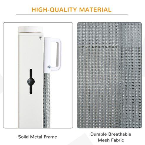PawHut Retractable Stair Gate for Dogs, Pet Mesh Safety Gate Extends up to 115cm for Doorways Indoor- Grey