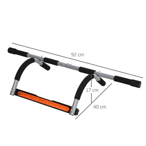 HOMCOM Pull-Up Bar for Doorway, Home Fitness Door Horizontal Push up Bar for Indoor Gym Upper Body Workout, Grey