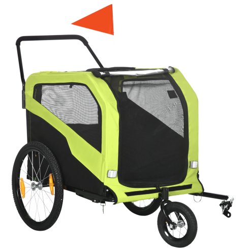 PawHut Dog Bike Trailer, 2 in 1 Dog Stroller for Large Dogs with Hitch, Quick-release 20