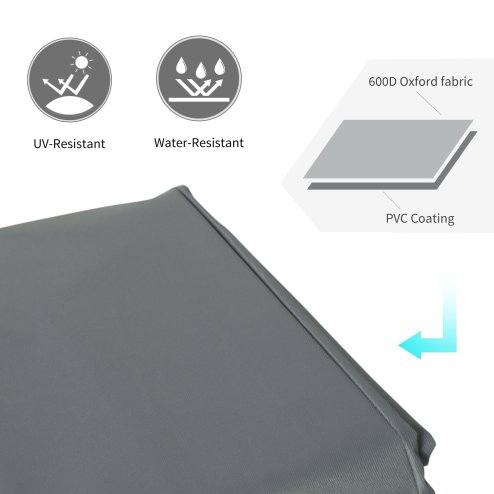 Outsunny Rectangular Patio Garden Furniture Cover Waterproof for 3 Seater Sofa Bistro Set, UV Resistant Protection 600D Oxford Fabric Rattan Lounge Clean Cover, 190 x 72 x 76cm