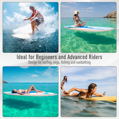 HOMCOM Inflatable Stand Up Paddle Board, 10' x 30