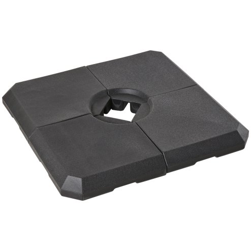 Outsunny Set of 4 Parasol Base Stand Weights for Cantilever Parasols, Water and Sand Filled, Up to 120kg, Black