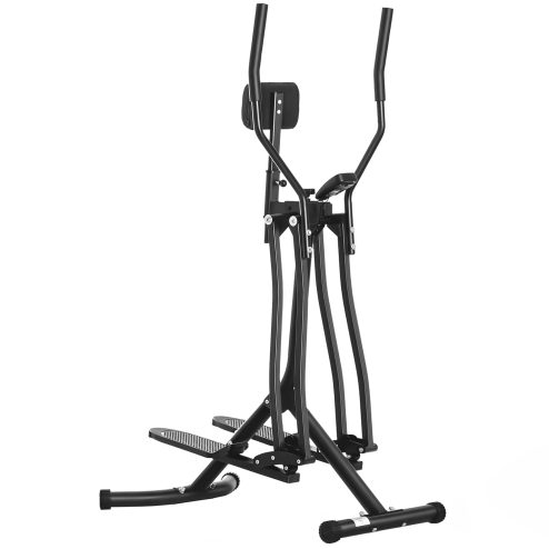 HOMCOM Upright Elliptical Cross Trainer, Air Walker Glider Home Gym, Cross Trainer Fitness Exercise Machine with LCD Monitor - Black