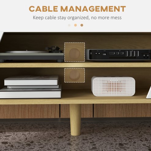 HOMCOM TV Stand Cabinet, TV Unit for TVs up to 65