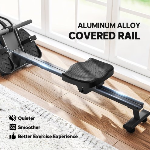 SPORTNOW Water Rowing Machine, Rowing Machines for Home Gym with Adjustable Resistance, Wheels, LCD Monitor, Elevated Tablet Holder, Vertical Storage, for Cardio Training
