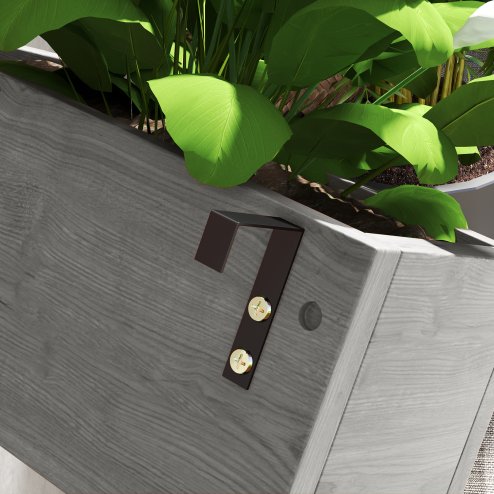 Outsunny Wall-mounted Wooden Garden Planters with Trellis, Drainage Holes and 3 Movable Planter Boxes, Wall Raised Garden Bed for Patio, Grey