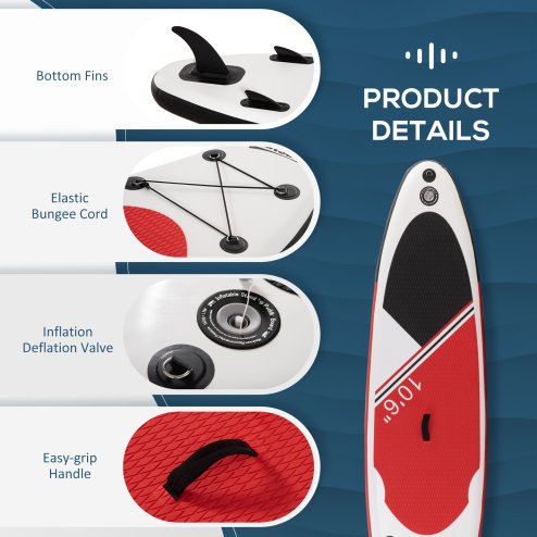 Outsunny Inflatable Stand Up Paddle Board, 10' x 30