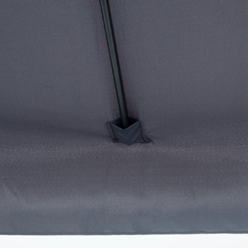 Outsunny 2.3m Half Parasol Semi Round Umbrella Patio Metal Frame Crank Handle for Balcony-- NO BASE INCLUDED, Grey