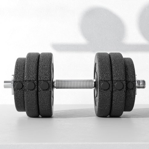 HOMCOM 30KG Adjustable Weights Dumbbells Set, Dumbbell Hand Weights for Home Office Gym Body Fitness Lifting Training, Black