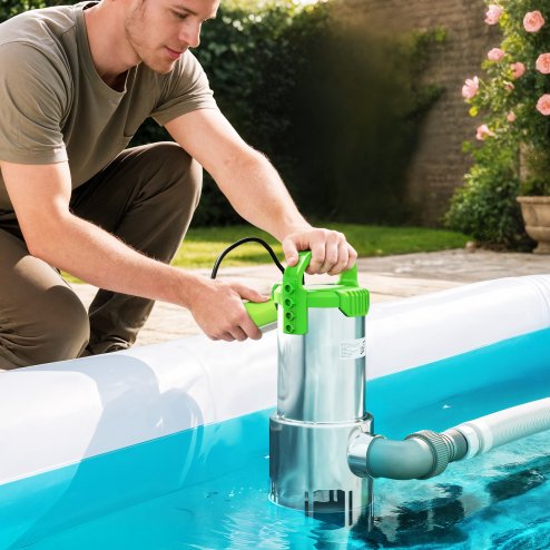 Outsunny 1100W Submersible Water Pump for Dirty/Clean Water, 18500L/H Electric Sump Pump with Float Switch, Drain Water from Garden Pond, Hot Tub, Ditches, Portable and Lightweight, Green