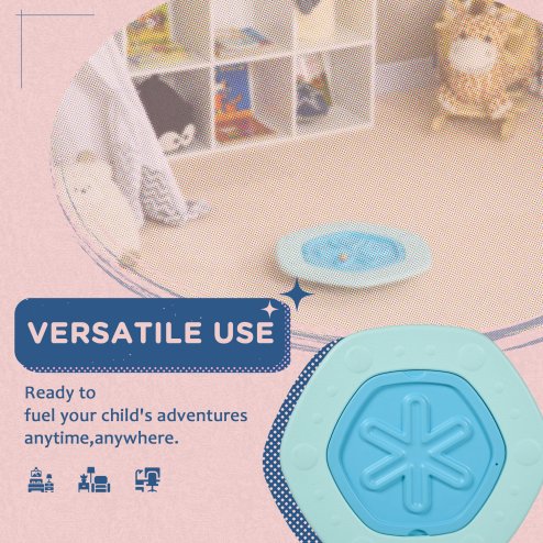 ZONEKIZ 2 in 1 Balance Board Kids Wobble Board with Ball, for Ages 3-6 Years - Blue