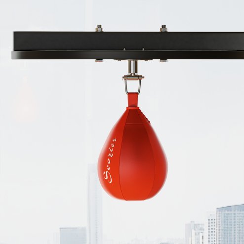 HOMCOM 2-in-1 170-190cm Freestanding Boxing Punch Bag Hanger, Speed Ball Station Platform, for Home, Gym, Black