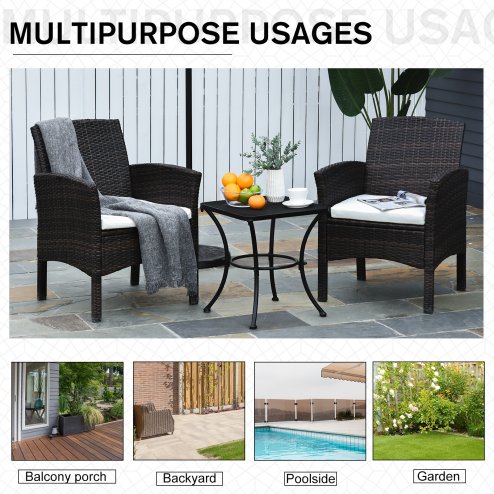 Outsunny 45cm Square Garden Table, Outdoor Metal Bistro Side Desk with Mesh Top, Black