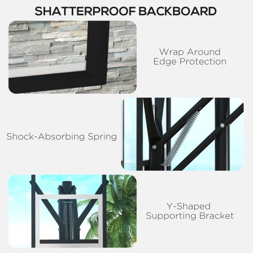 SPORTNOW Portable Basketball Hoop and Stand, Six-Level Height with Quick Lift, Shatter-Resistant Backboard and Wheels, Freestanding Basketball Hoop System for Junior, Adults - 2.35-3.05m