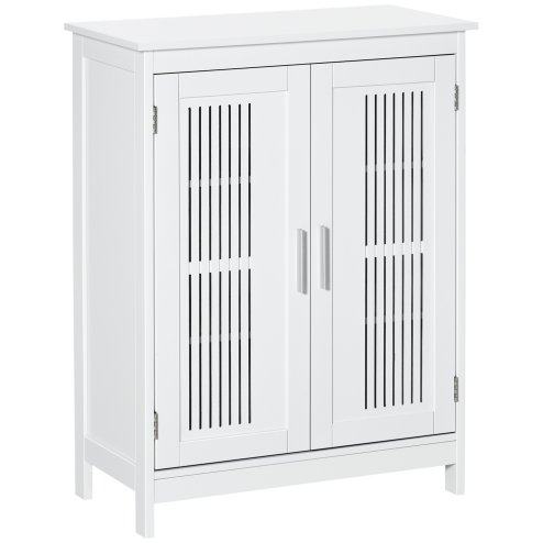 kleankin Narrow Bathroom Cabinet, Slim Bathroom Storage Unit with Adjustable Shelves, Freestanding Storage Cupboard 60 x 30 x 80 cm