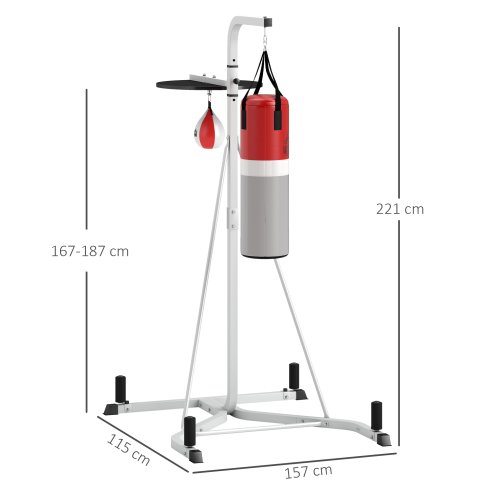 HOMCOM Freestanding Boxing Punch Bag & Speed ball Station, for Home Gym, White