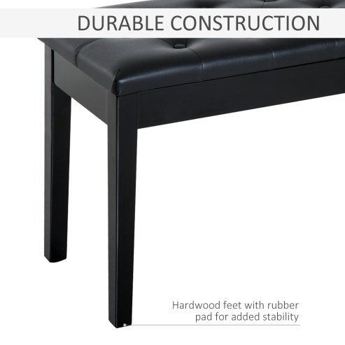HOMCOM Faux Leather Piano Stool Makeup Stool Bench Dressing Table Seat with Storage 76x36x50cm