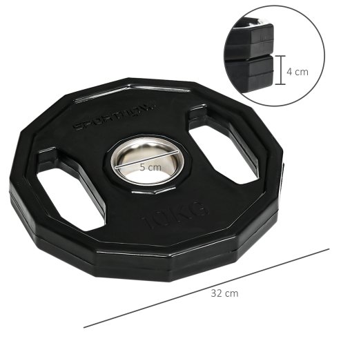 SPORTNOW Olympic Weight Plates Set, Metal and Rubber Bumper Plates Weights Discs with 2