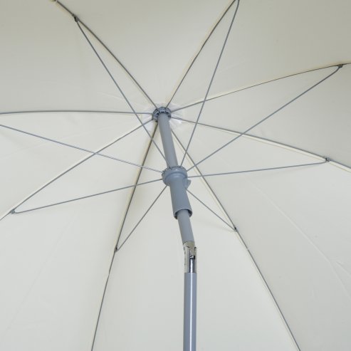 Outsunny 2.2m Beach Umbrella, Portable Parasol with Tilting Function, Outdoor Sunshade Shelter with 8 Ribs for Garden, Pool and Patio, Cream White