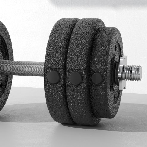 HOMCOM 30KG Adjustable Weights Dumbbells Set, Dumbbell Hand Weights for Home Office Gym Body Fitness Lifting Training, Black