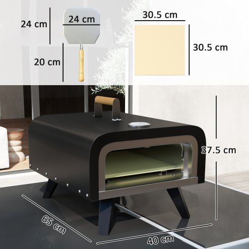 Outsunny Outdoor Tabletop Gas Pizza Oven with 12