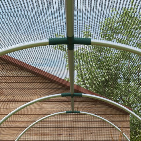 Outsunny Fruit Cage Bird Netting, Heavy Duty Fruit and Vegetable Protection Tent with Zipped Door, Anti Bird, Insects, Small Animals, 1.2 x 3.6 x 1.9m, Black