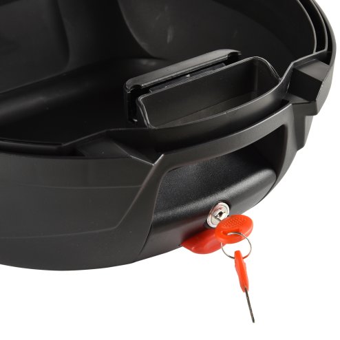 HOMCOM 32L Motorcycle Tail box Helmet Top Case Motorbike Luggage Storage Trunk Carrier Mount Rack