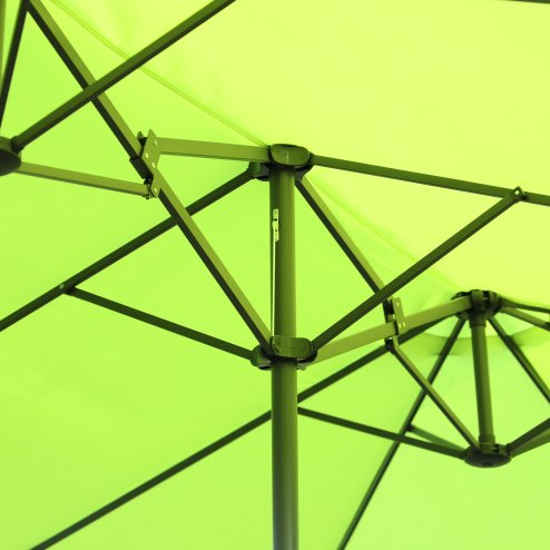Outsunny 4.6m Large Garden Parasol Double-Sided Sun Umbrella Patio Market Canopy Shade Outdoor Lime Green - NO BASE