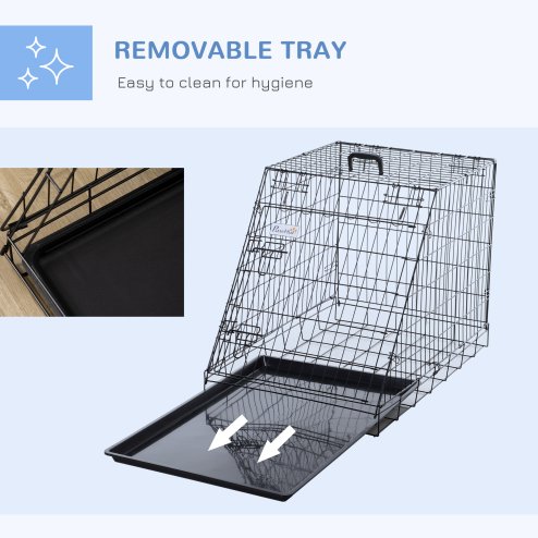Pawhut Trapeze Collapsible Dog Pet Travel Box Cage Removable Tray 78 x 47 x 55cm