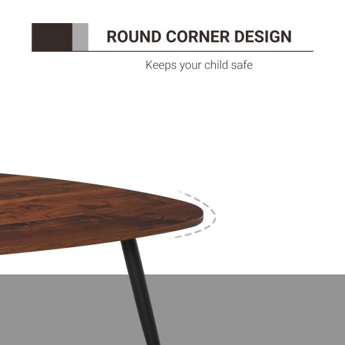 HOMCOM Coffee Table Set of 2, Nesting Coffee End Tables with Modern Decor, Side Table Triangle Occasional Stand Tea Table for Living Room Home and Office