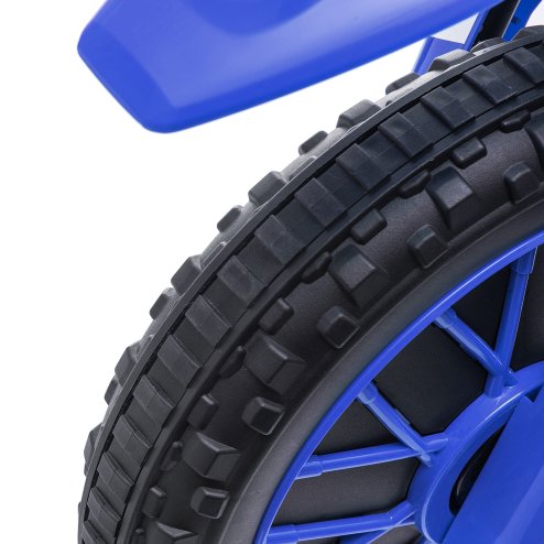 HOMCOM Kids Electric Motorbike, 12V Battery Powered Kids Motorbike for Boys and Girls with Training Wheels, Start-up Button, Pedal, for Ages 3-5 Years - Blue