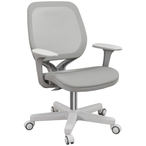 Vinsetto Office Chair, Breathable Mesh Swivel Desk Chair with Adjustable Height and  360 Degree Swivel Security Wheels for Home Office, Study, Grey