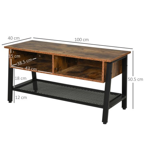 HOMCOM TV Stand Cabinet, Industrial TV Unit for TVs up to 45