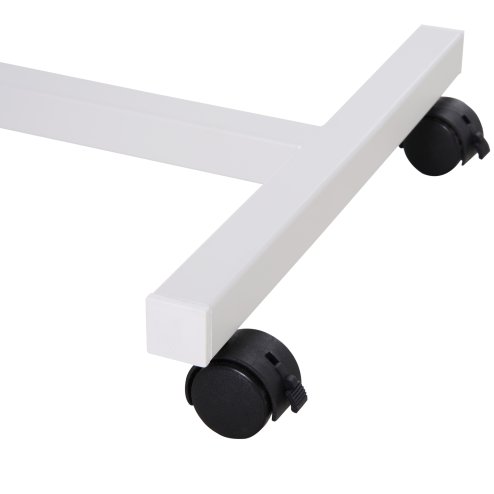 HOMCOM Height Adjustable Over Bed Table with Wheels, C Shaped Laptop Desk, Portable Hospital Bed Table for Living Room, Bedroom