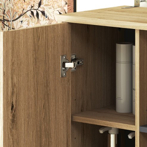 HOMCOM Bathroom Storage Cabinet, Bathroom Storage Unit, Freestanding Bathroom Cabinet with 6 Open Compartments and 6 Shelves