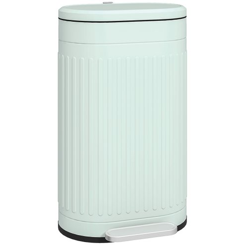 HOMCOM 30 Litre Pedal Bin, Fingerprint Proof Kitchen Bin with Soft-close Lid, Metal Rubbish Bin with Foot Pedal and Removable Inner Bucket