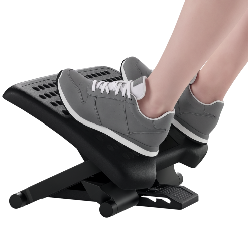 HOMCOM Foot Rest Under Desk with Massage Rollers, Desk Footrest at Work with Adjustable Angle and Height, Ergonomic Non-Slip Foot Stool for Office and Home