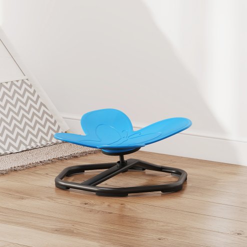 AIYAPLAY Sensory Spinning Chair for Kids, Butterfly-Shaped Swivel Chair for Balance and Coordination Training, Multi-Position Spinning Seat with Non-Slip Base, Blue