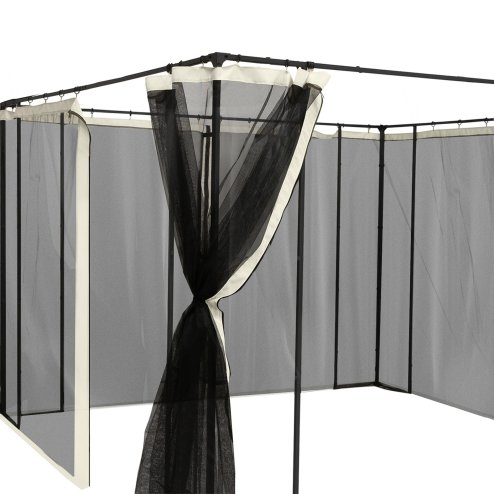 Outsunny fit 13x10ft Gazebo Universal Replacement Mosquito Netting for Patio Gazebos and Canopy Tents with Zippers for 3(m) x 4m Gazebo, (Sidewall Only) Beige