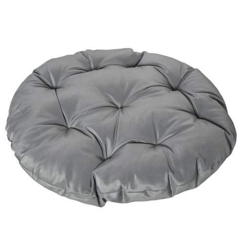 Outsunny 360 Swivel Rattan Papasan Moon Bowl Chair Round Lounge Garden Wicker Basket Seat with Padded Cushion Oversized for Outdoor Indoor, Grey
