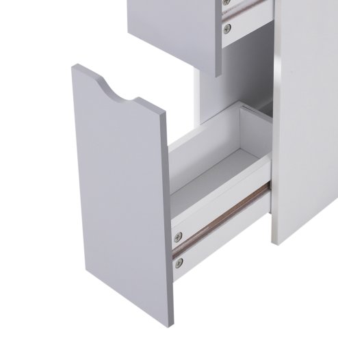 HOMCOM Tall Bathroom Cabinet, Freestanding Bathroom Storage Cabinet with 2-Tier Shelf and Drawers, Narrow Cupboard Storage Unit