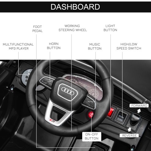 HOMCOM Audi RS Q8 Licensed Electric Car for Kids, 6V Kids